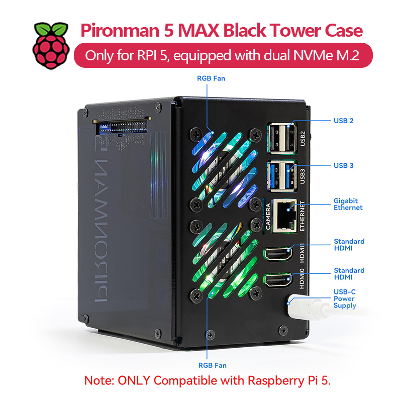 Pironman 5 MAX、Raspberry Pi 5用 - Argon One V3 M.2 Nvme Case のレビューと価格